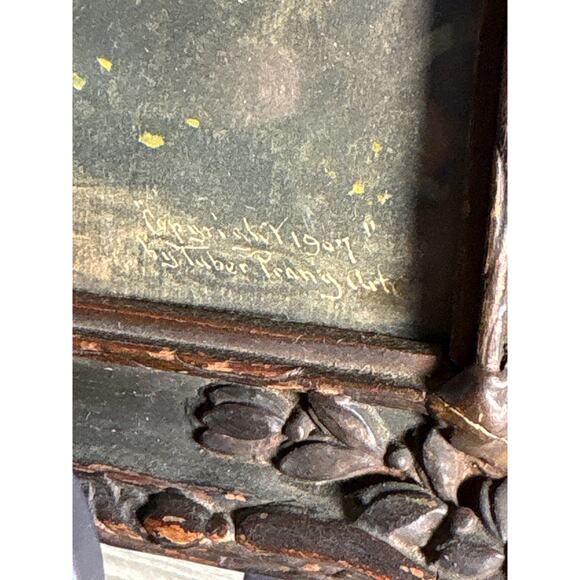 Vintage 1907 Taber Prang Art Chromolithograph Print Lake Dock Scene 15"x10" - Picture 4 of 9